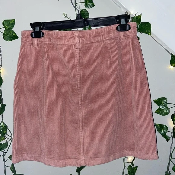 Corduroy Pink Mini Skirt - Picture 2 of 3